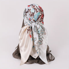 Vintage Paisley Print Bandana Square Scarf Silk Head Wrap Turban