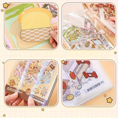 50 Page Capybara Sticker Collection 3D House & Animal Non Toxic DIY Scenes