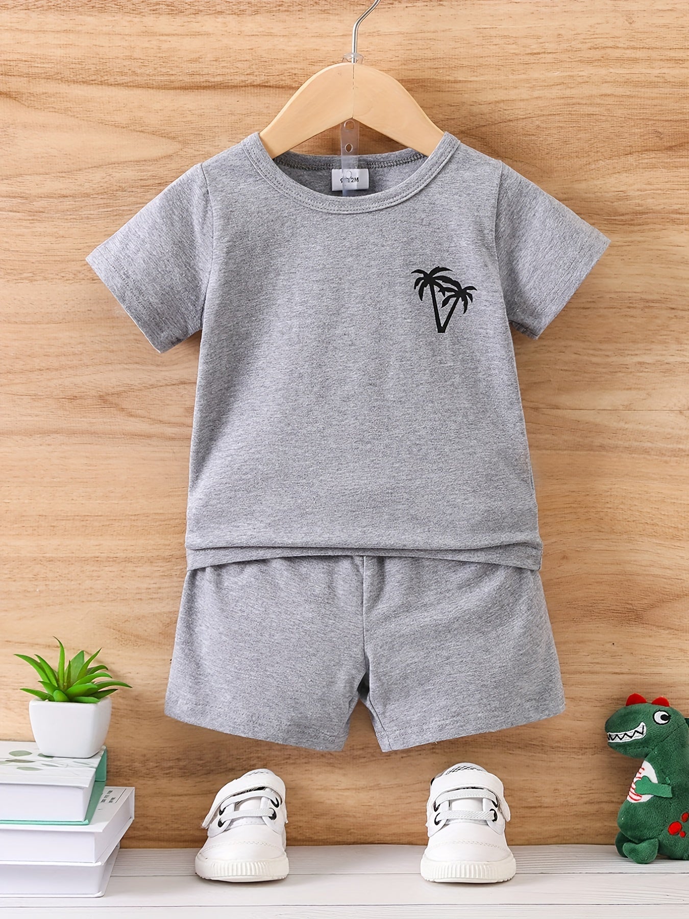 3-Piece Baby Boy's Coconut Tree Graphic T-shirt Shorts Set