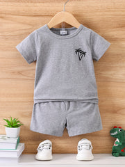 3-Piece Baby Boy's Coconut Tree Graphic T-shirt Shorts Set