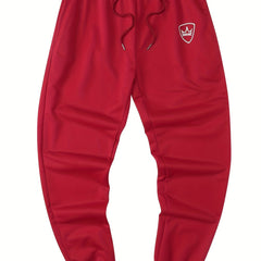 Crown Print Men s Drawstring Pocket Sweatpants Casual Comfy Jogger Pants