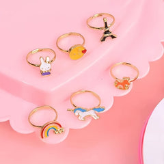 Girls Rhinestone Crown Rings Set Princess Dress Up Accessories