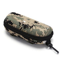 Camouflage Outdoor Goggle Storage Case Zipper Hook Reading Glasses Box