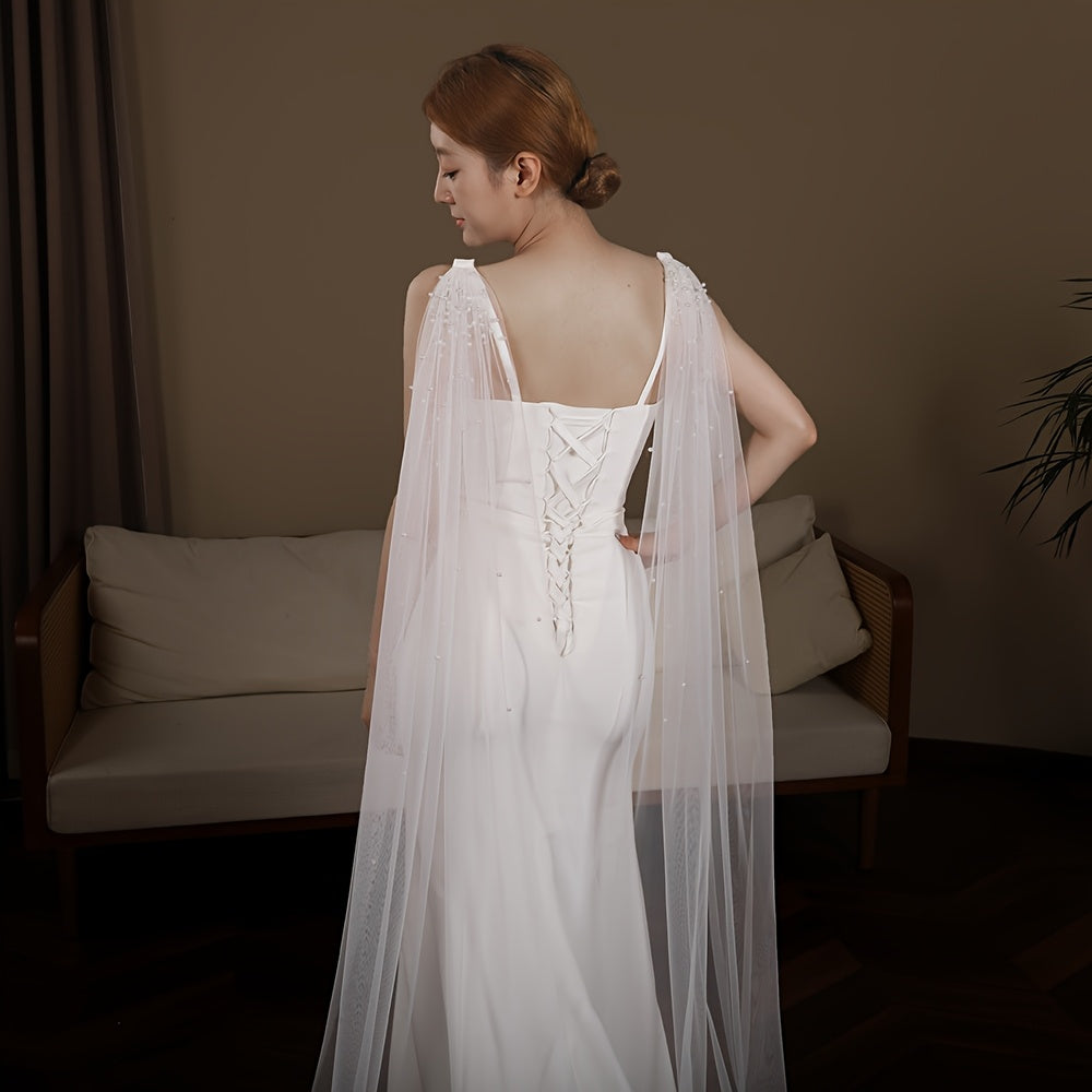 Royal Court Style Bridal Veil with Train Sheer Tulle Wedding Accessory