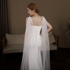 Royal Court Style Bridal Veil with Train Sheer Tulle Wedding Accessory