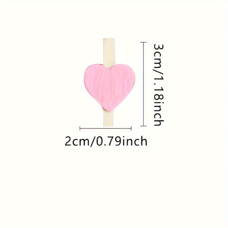 50pcs Heart Wooden Clips Wedding Craft Pegs Party Supplies