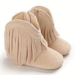Baby Girls Tassels Warm High Top Boots Non slip Soft Thick Crib Shoes