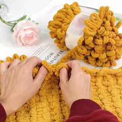 2pcs Hand-woven Thread for DIY Braided Scarf Cushion Throw Pillow
