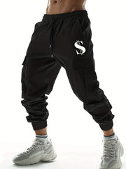 Men's Cargo Pants Comfortable Casual Joggers with Pockets Drawstring Waist