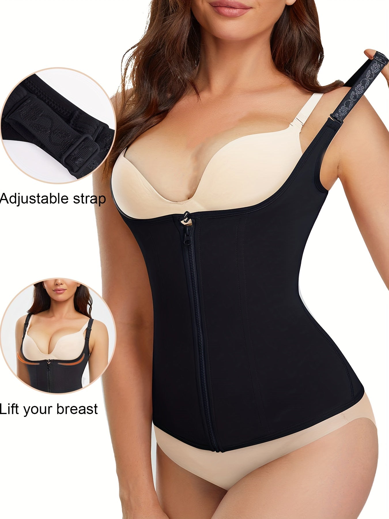 Zipper Shaping Cami Tops Waist Trainer Tummy Control Slimmer