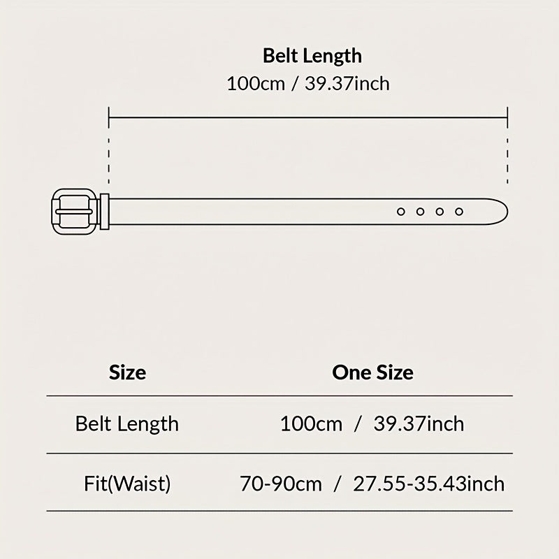 3pcs Round Buckle Leather Belt Set Solid Casual Jeans Pants Belts for Women