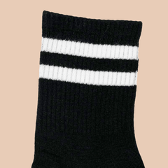 2 Pairs Striped Sports Socks Comfortable & Breathable Mid Tube Women's Stockings