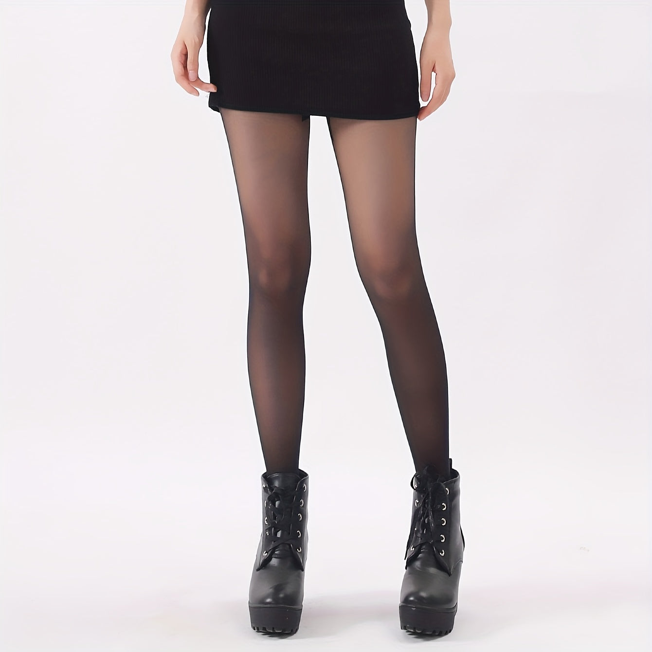 High Waist Semi Sheer Footed Pantyhose Women's Stockings
