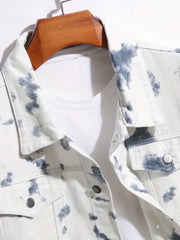 Men's Tie Dyed Denim Jacket Slim Fit