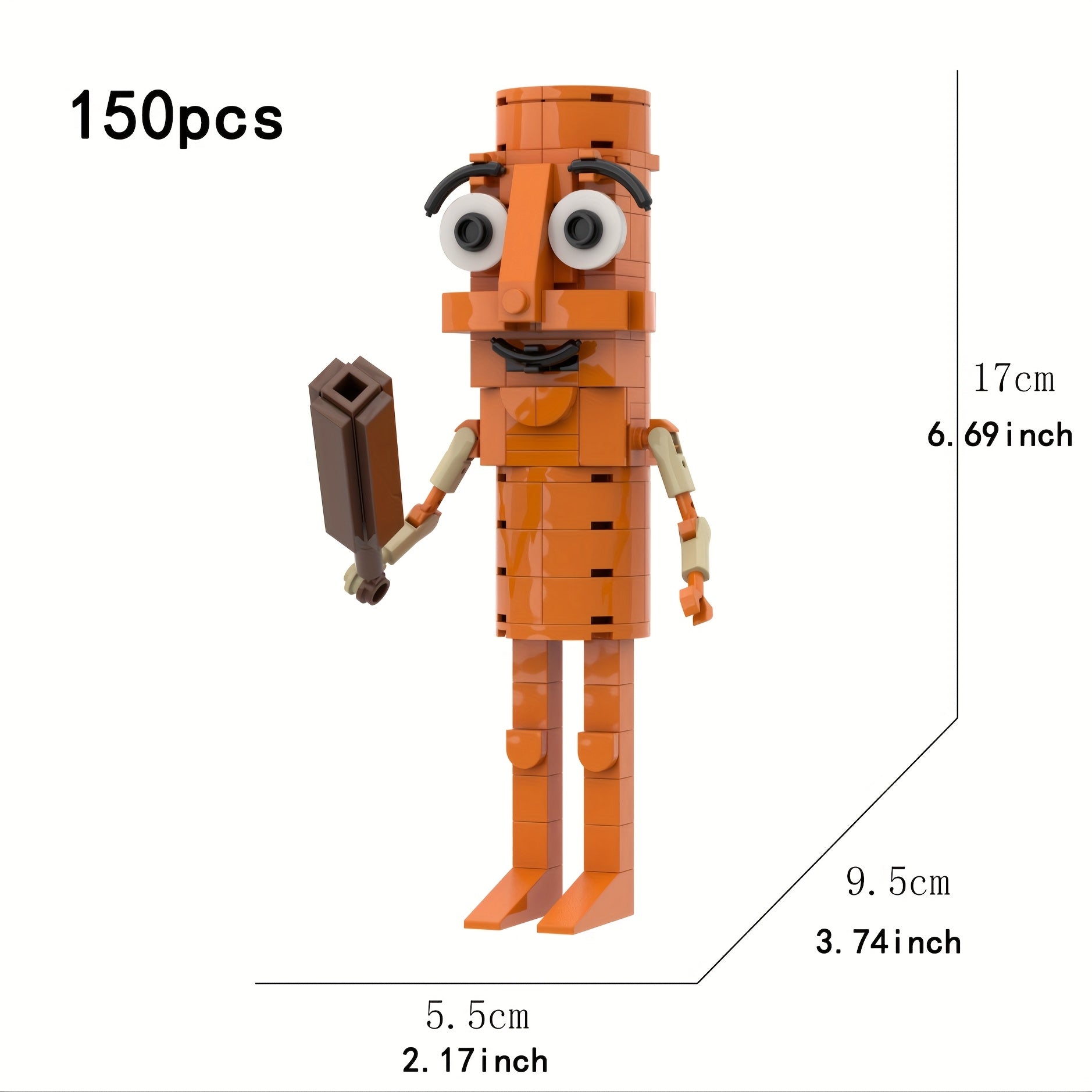 Brainrot Building Block Model - Wooden Stick People Brick Toys