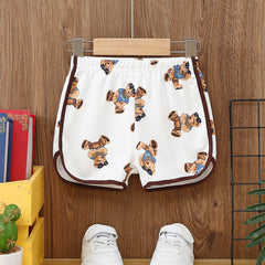 Boy's Bear Graphic Shorts Babies Children's Summer Casual Clothes