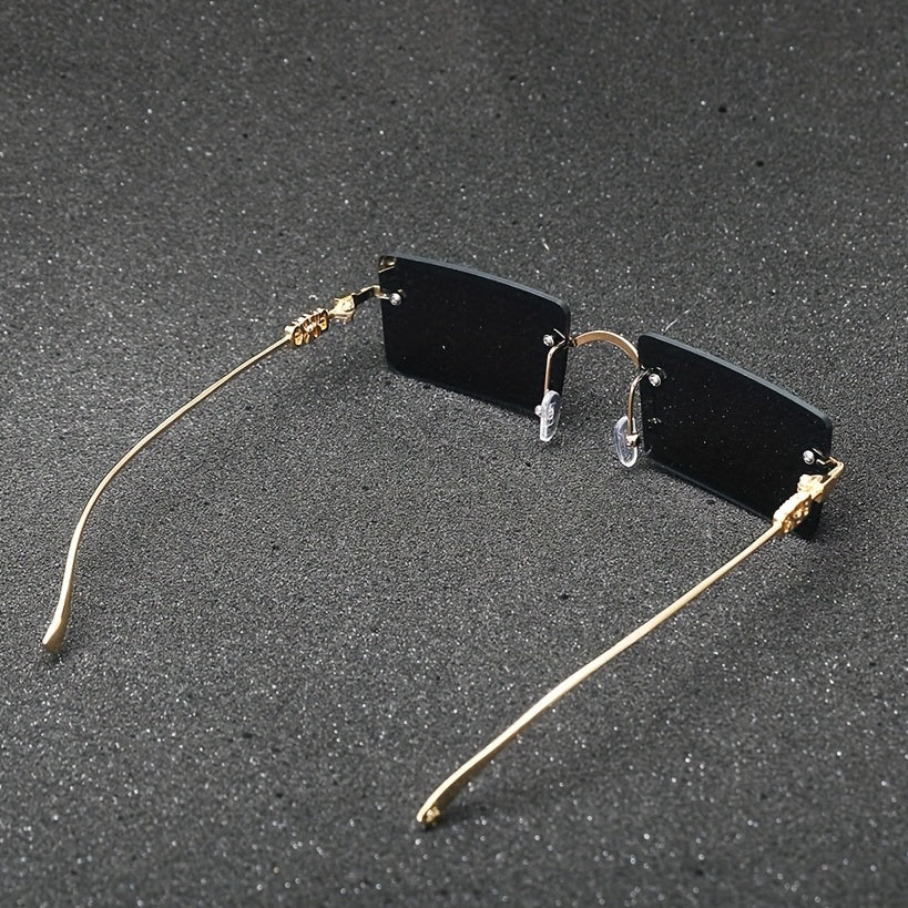 Men's Rectangle Rimless Sunglasses 5 Styles