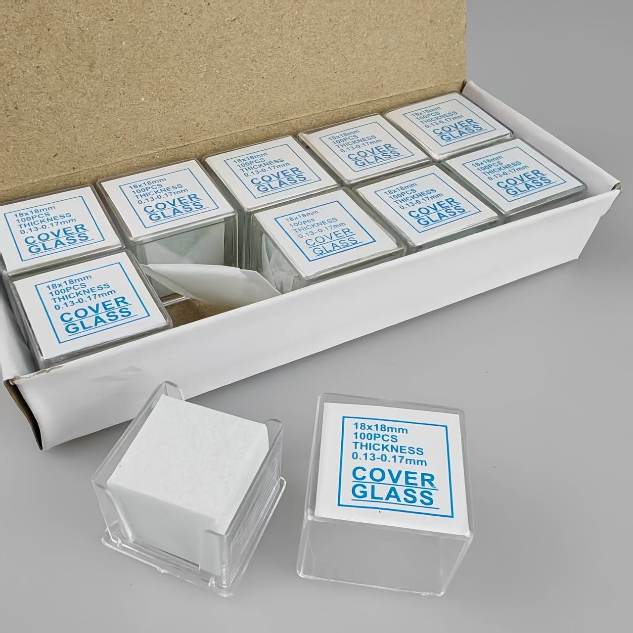 1000pcs Pre-Cleaned Microscope Cover Glass Slides 10x 100pcs 18x18mm