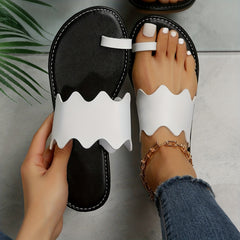 Women's Toe Loop Slide Sandals Slip On Outdoor Shoes