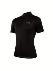 Letter Patched Cycling Jersey Moisture Wicking Skimming