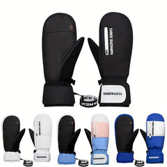 Men's Waterproof Winter Skiing Gloves Touch Screen Thick Warm Zipper Gloves