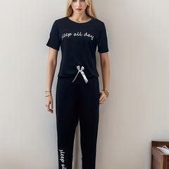 Letter Print Lounge Set Women's Loungewear