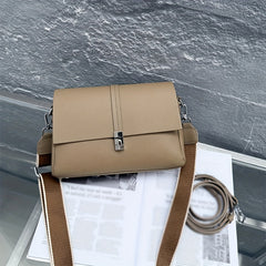 Leather Women's Handbag with Detachable Strap Shoulder Bag
