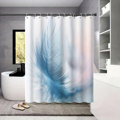 Waterproof Colorful Feather Polyester Shower Curtain
