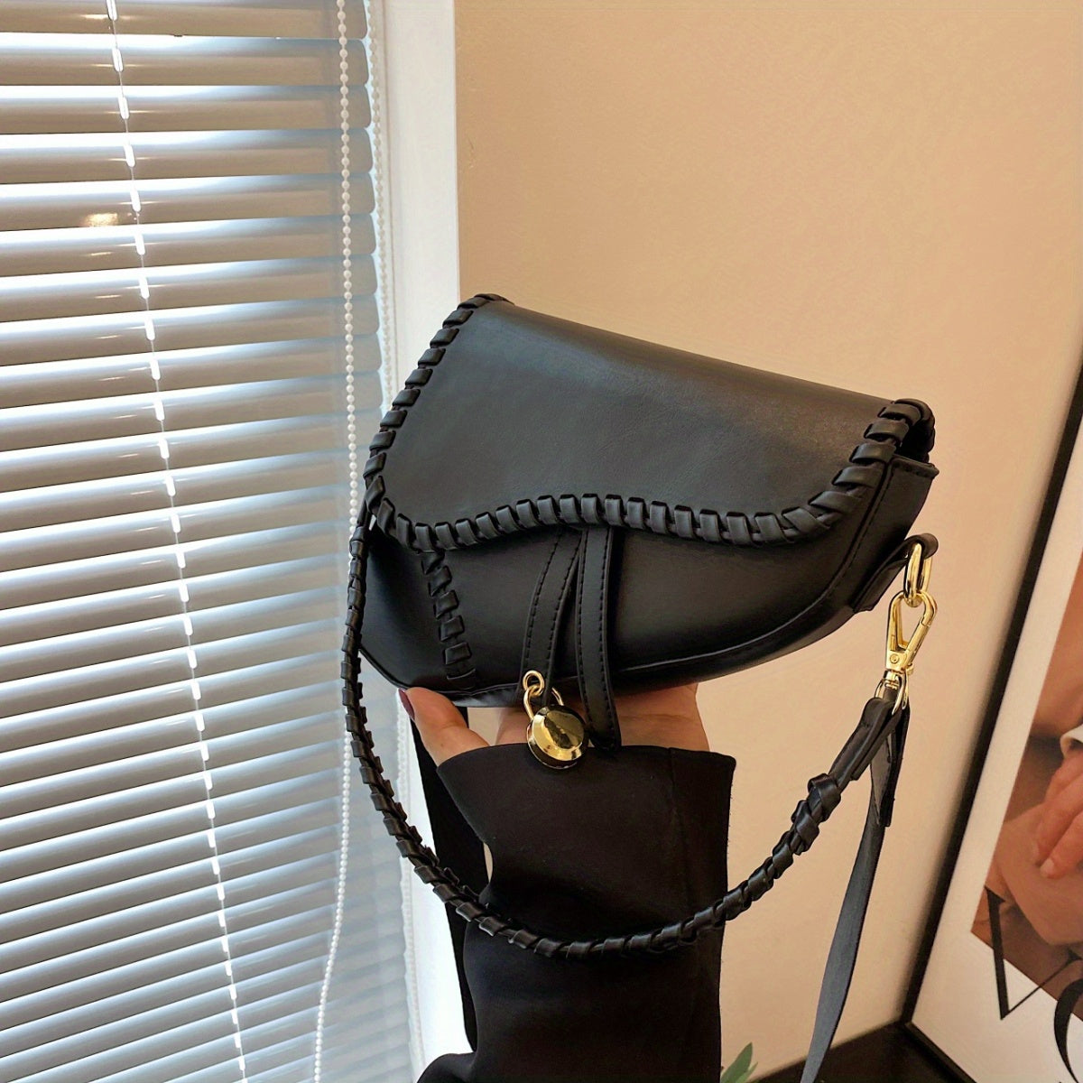 Niche Saddle Underarm Bag PU Leather Crossbody Clutch Purse
