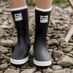 Women's Waterproof Letter Patched Outdoor Rain Boots