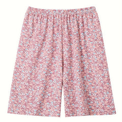 Boho Floral Print Lounge Shorts - High Stretch Waistband