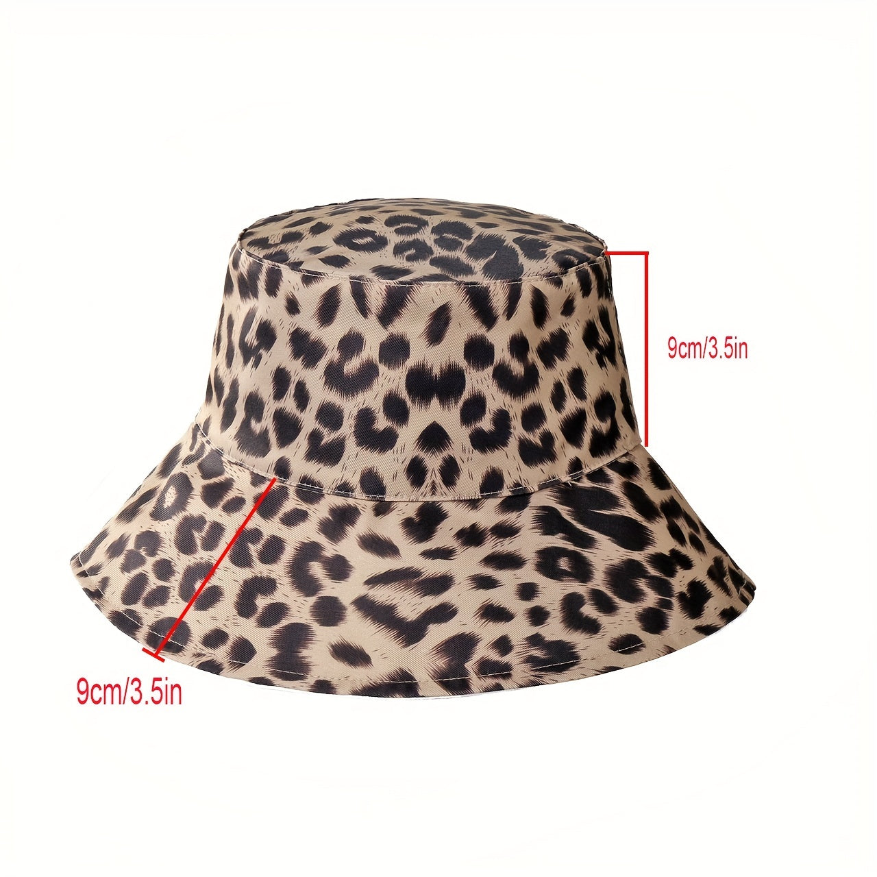 Leopard Print Reversible Bucket Hat Lightweight Sunscreen Fisherman Cap