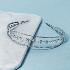 Rhinestone Flower Stretch Headband Adult Mini Hairband Party Hair Accessories