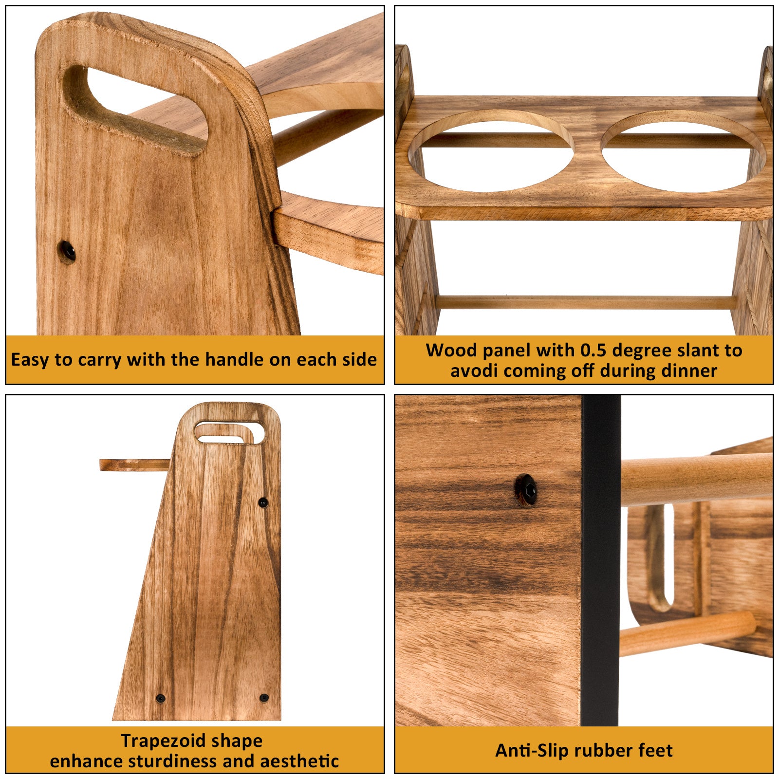 Wooden Dog Bowl Stand for Small & Medium Pets