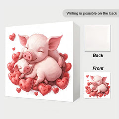 Romantic Pig Couple Love Themed Decor for Valentine Anniversary Bedroom Wedding