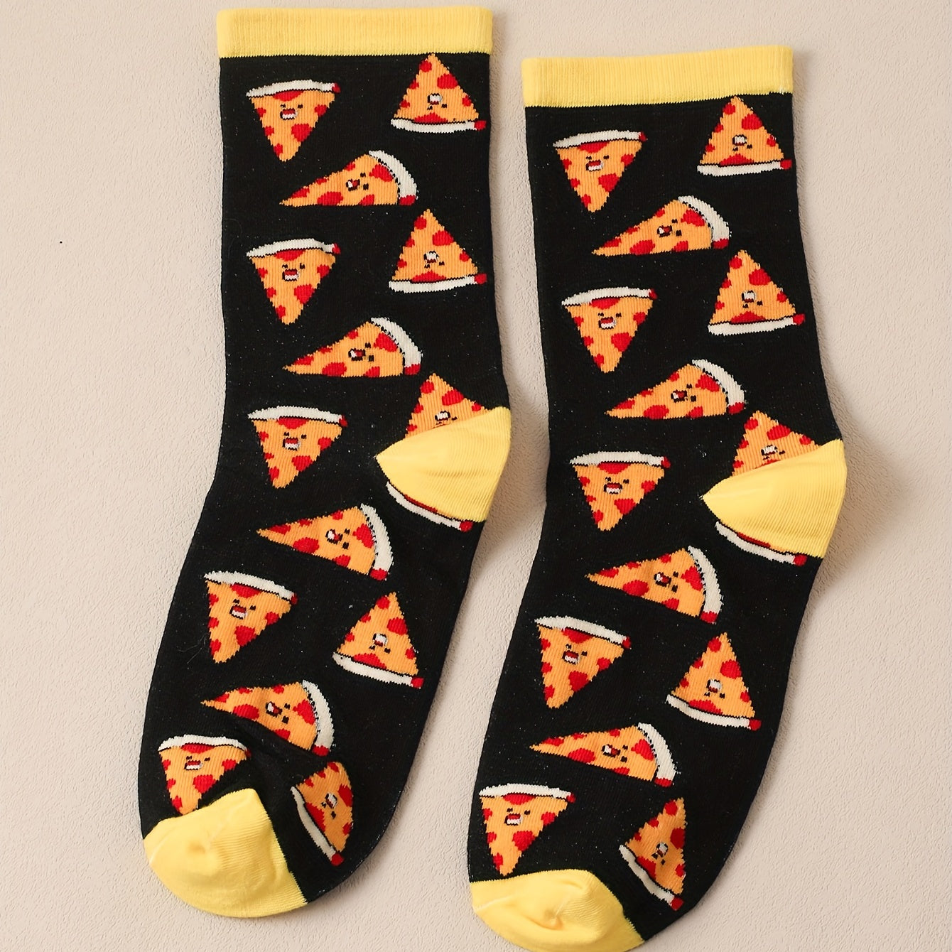 Pizza Print Socks Women's Crew Stockings