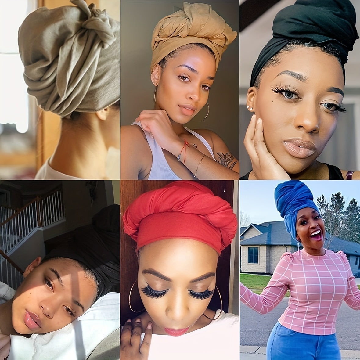 Boho Pleated Head Wrap Turban Cap Solid Headscarf Classic Ramadan Hijab Bonnet