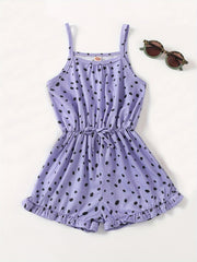 Girls Polka Dot Sleeveless Romper Comfortable Jumpsuit For Summer