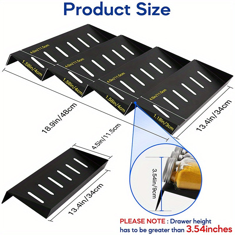 4 Tier Spice Rack with 28 Jars and Labels