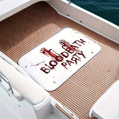 2pcs Halloween Blood Footprint Floor Mat Toilet Carpet Gothic Decor
