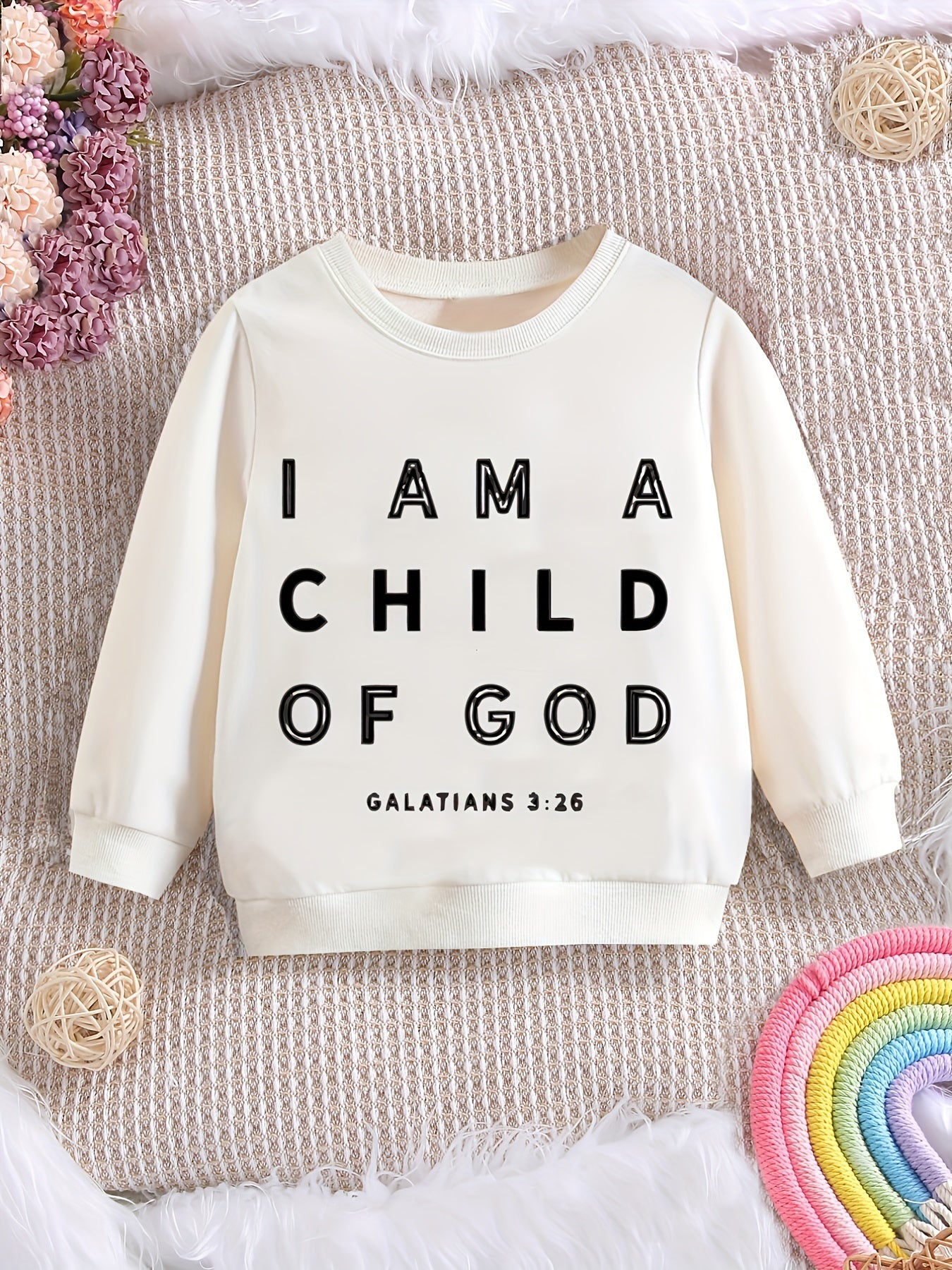 Graphic Girls Round Neck Sweatshirt Toddler Kids Tops Pullover