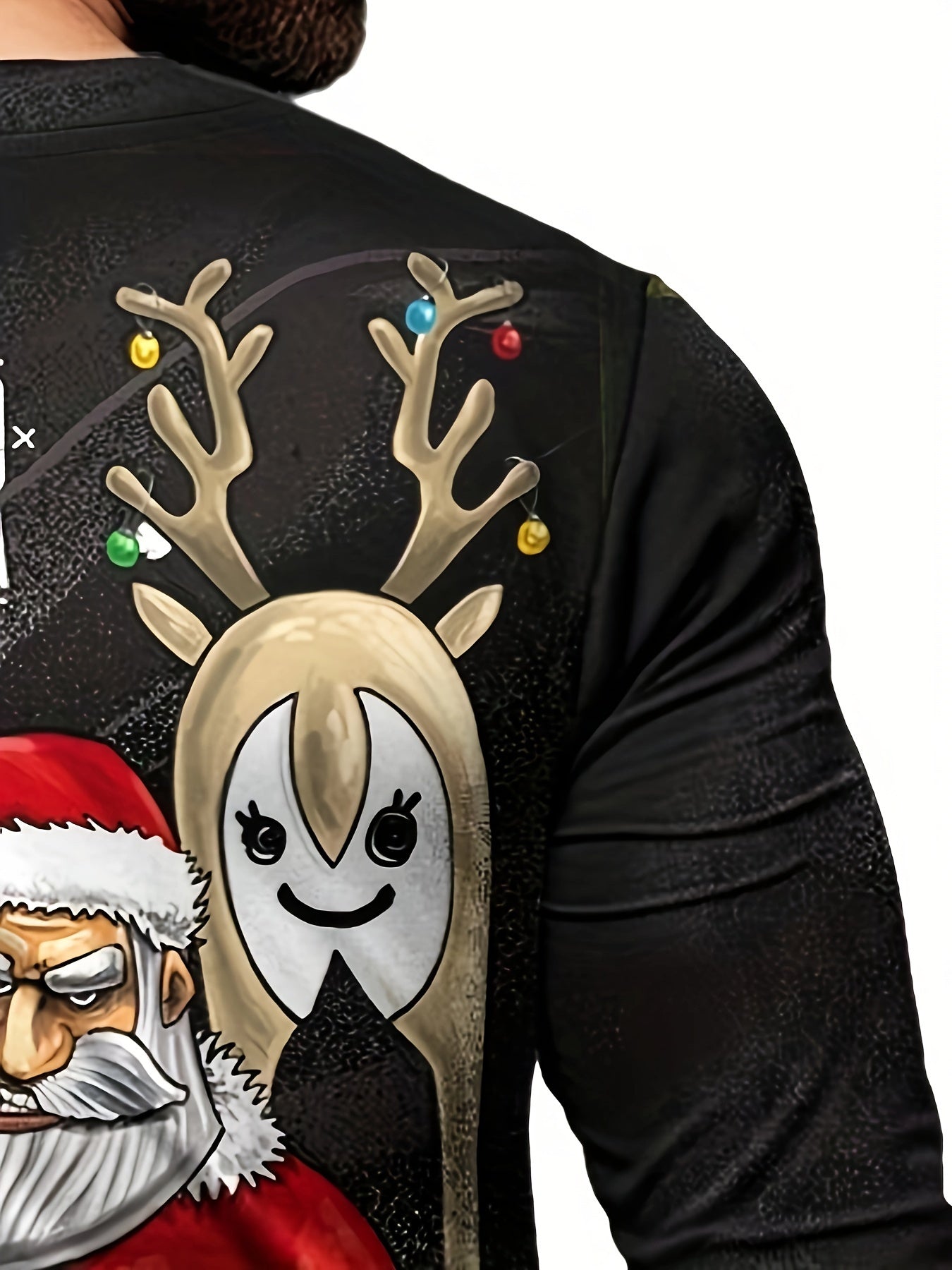Christmas Santa Claus Print Men's Long Sleeve T-shirt