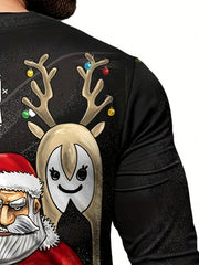Christmas Santa Claus Print Men's Long Sleeve T-shirt
