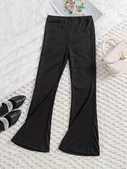Girls' High Waist Flare Bell Bottom Knit Pants
