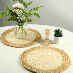 4pc Wheat Straw Placemats & Coasters Set Water Gourd Corn Decor Home Decor
