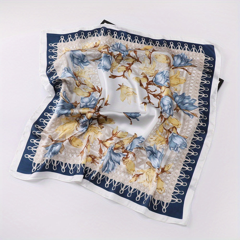 Floral Bandana Silk Neckerchief Scarf Head Wrap Charm Gift