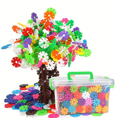 Colorful Plastic Building Blocks Set with Digital Letters Snowflakes