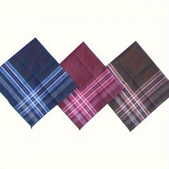 Men's Handkerchiefs Retro Stripes & Checks Lightweight Easy Care 3pcs 6pcs