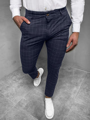Men's Slim Fit Plaid Stretch Dress Pants