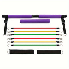 10pcs Pilates Fitness Stick Set Resistance Tension Rope for Body Shaping